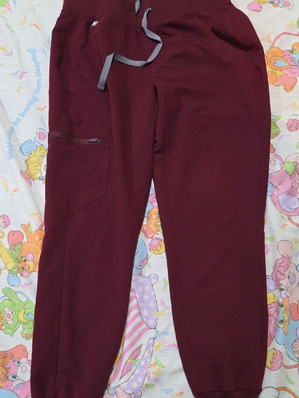 Figs Tacrical Collection Burgandy Joggers Xs/p